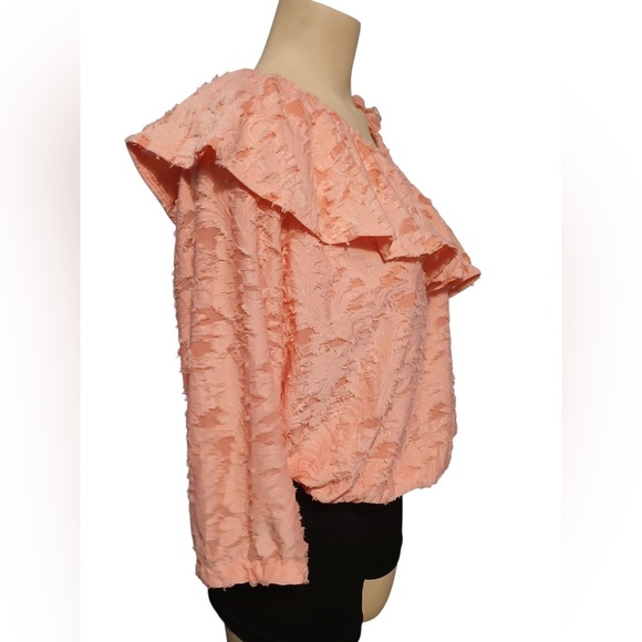 LC Lauren Conrad One-Shoulder Coral Blouse - Picture 9 of 14